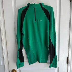 Falke Ergonomics Sport System Half Zip  Performance Top Green And Black Sz L
